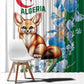 Afro Algeria Window Curtain Fennec Fox With Blue Isris Flower