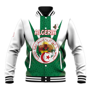 Personalised Afro Algeria Baseball Jacket Coat Of Arms With Islamic Pattern