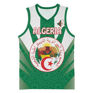 Personalised Afro Algeria Basketball Jersey Coat Of Arms With Islamic Pattern - African Pride