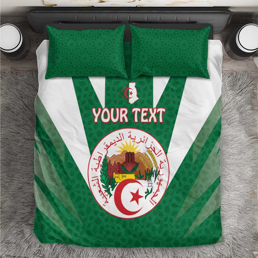 Personalised Afro Algeria Bedding Set Coat Of Arms With Islamic Pattern