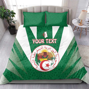 Personalised Afro Algeria Bedding Set Coat Of Arms With Islamic Pattern