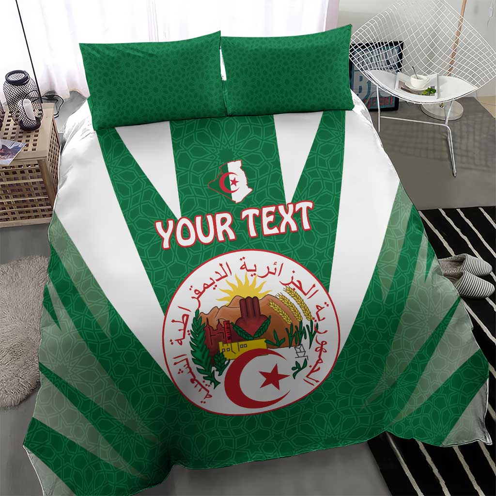 Personalised Afro Algeria Bedding Set Coat Of Arms With Islamic Pattern