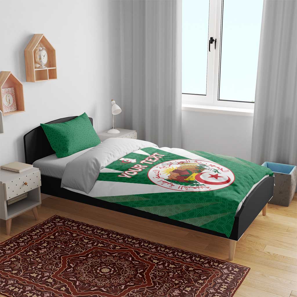 Personalised Afro Algeria Bedding Set Coat Of Arms With Islamic Pattern