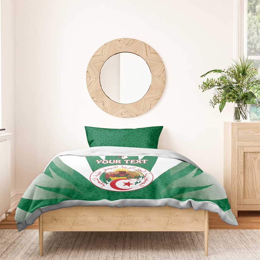 Personalised Afro Algeria Bedding Set Coat Of Arms With Islamic Pattern