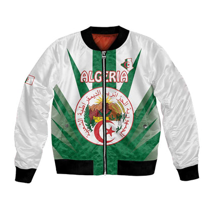 Personalised Afro Algeria Bomber Jacket Coat Of Arms With Islamic Pattern