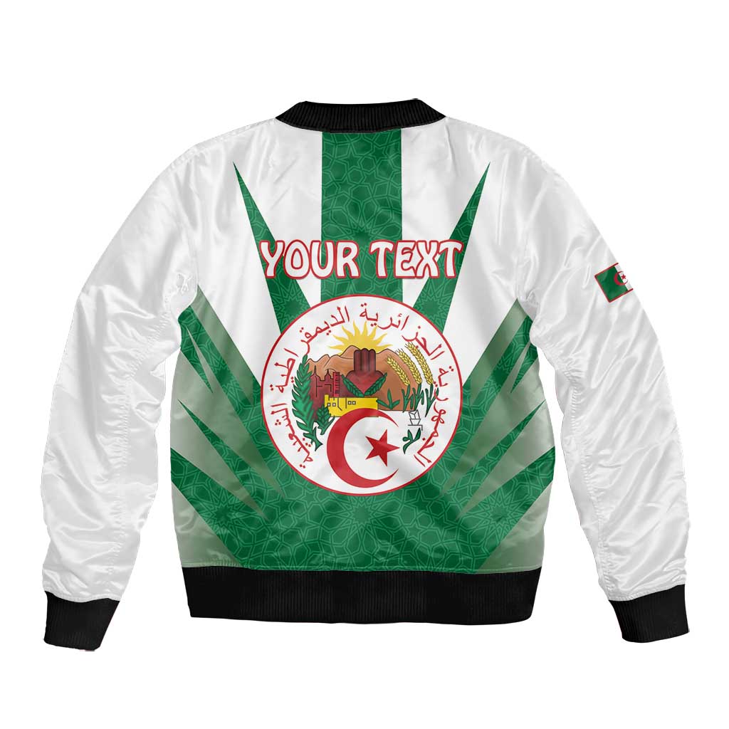 Personalised Afro Algeria Bomber Jacket Coat Of Arms With Islamic Pattern