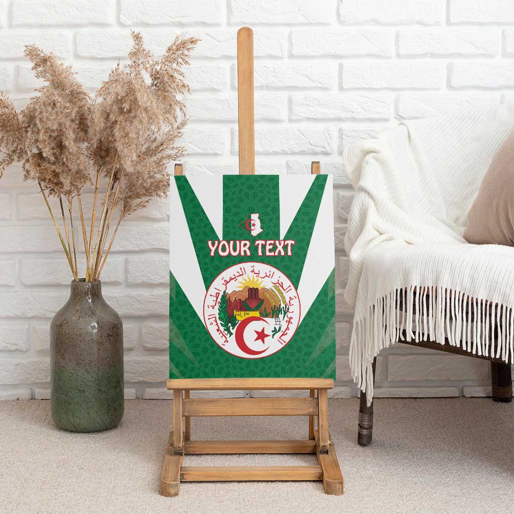 Personalised Afro Algeria Canvas Wall Art Coat Of Arms With Islamic Pattern