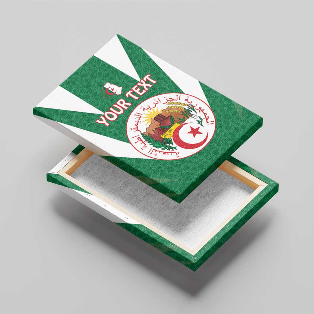 Personalised Afro Algeria Canvas Wall Art Coat Of Arms With Islamic Pattern
