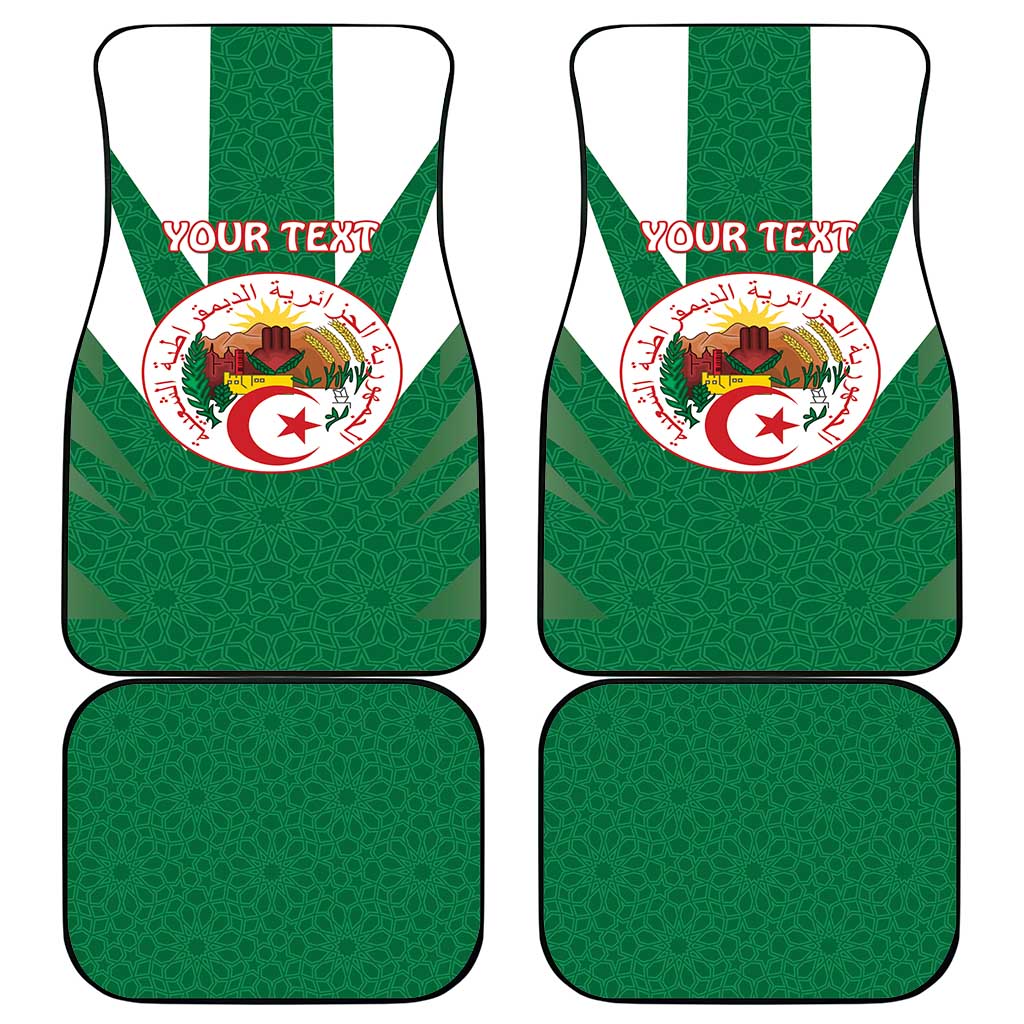 Personalised Afro Algeria Car Mats Coat Of Arms With Islamic Pattern