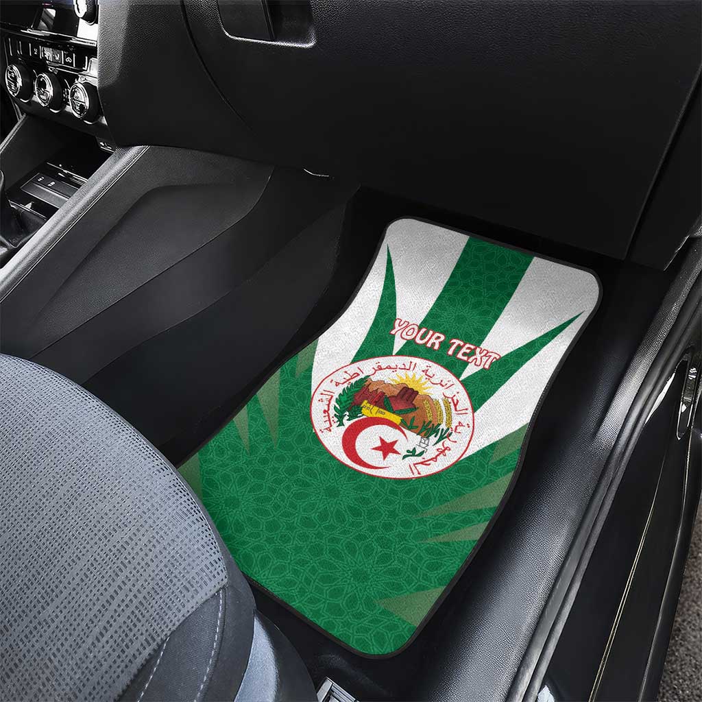 Personalised Afro Algeria Car Mats Coat Of Arms With Islamic Pattern