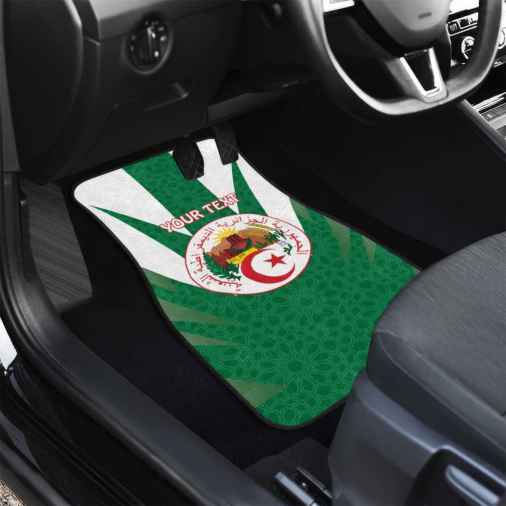 Personalised Afro Algeria Car Mats Coat Of Arms With Islamic Pattern