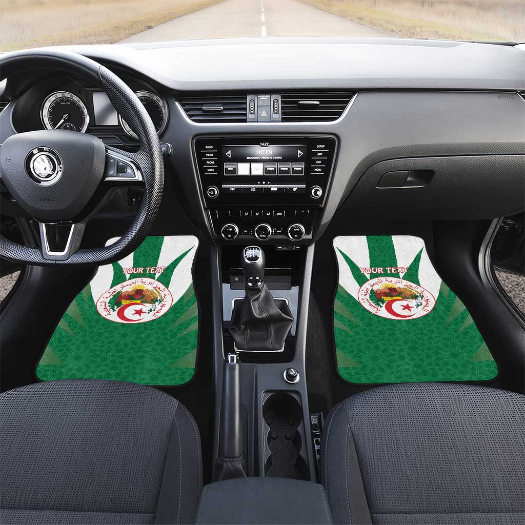 Personalised Afro Algeria Car Mats Coat Of Arms With Islamic Pattern