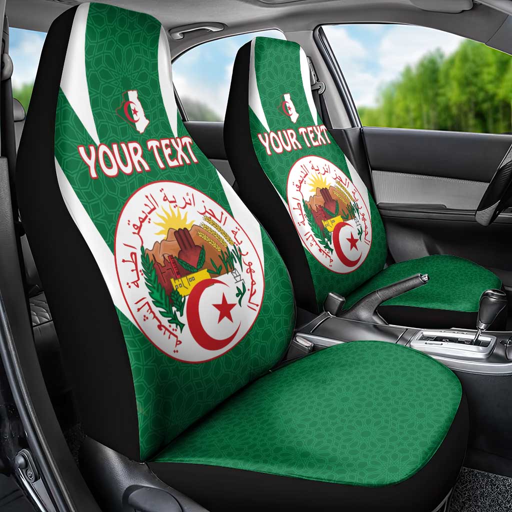 Personalised Afro Algeria Car Seat Cover Coat Of Arms With Islamic Pattern
