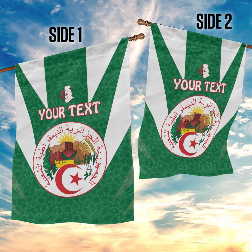 Personalised Afro Algeria Garden Flag Coat Of Arms With Islamic Pattern