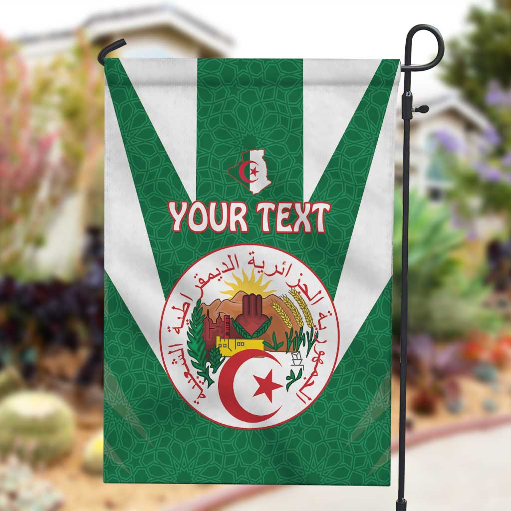 Personalised Afro Algeria Garden Flag Coat Of Arms With Islamic Pattern