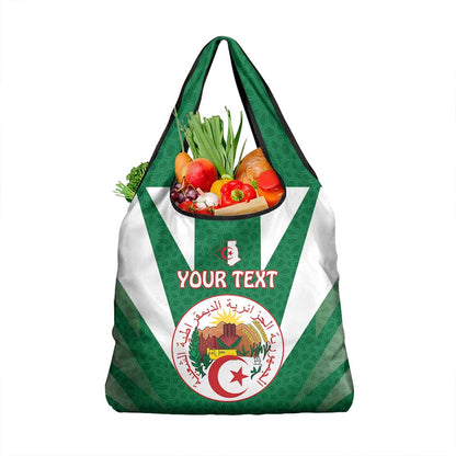 Personalised Afro Algeria Grocery Bag Coat Of Arms With Islamic Pattern