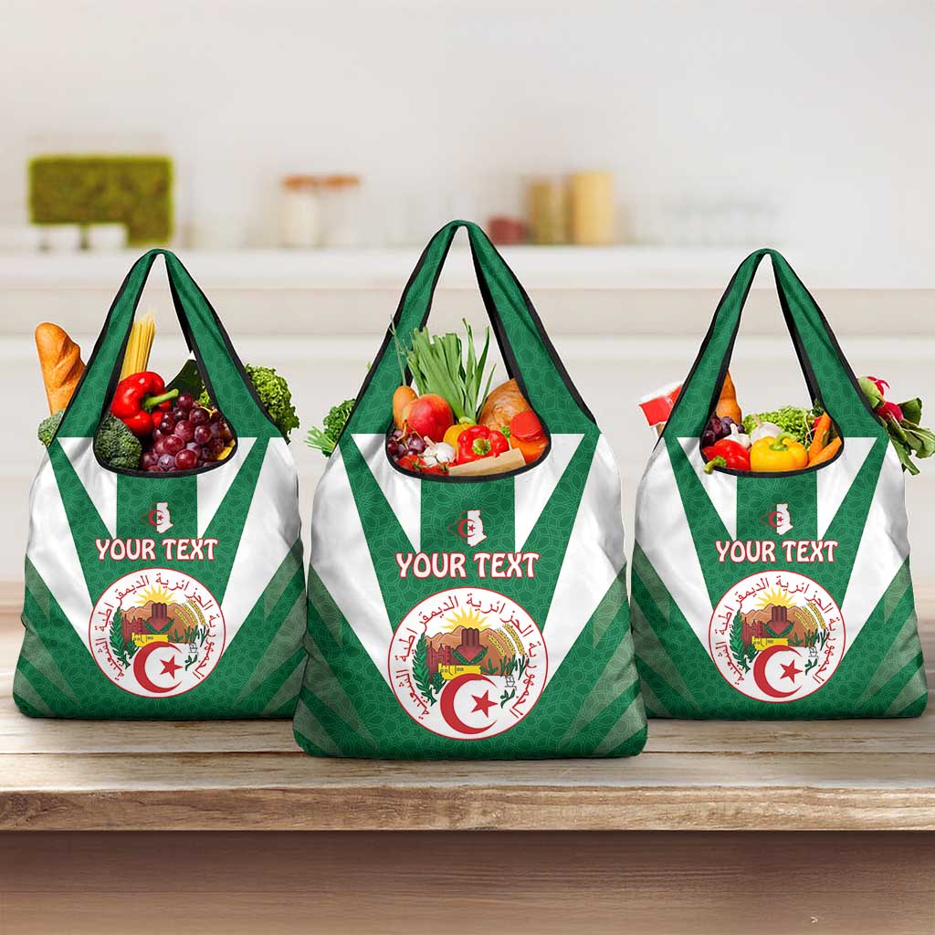 Personalised Afro Algeria Grocery Bag Coat Of Arms With Islamic Pattern