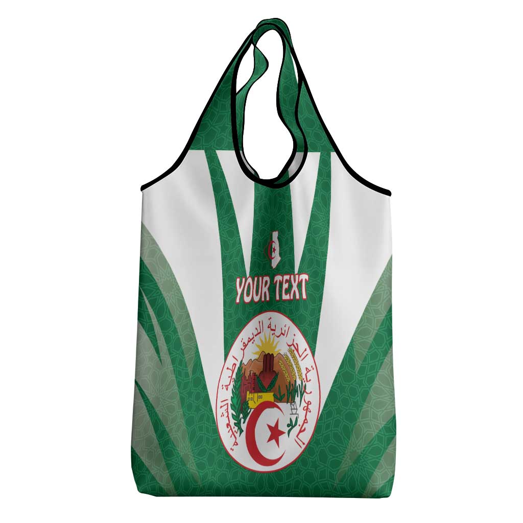 Personalised Afro Algeria Grocery Bag Coat Of Arms With Islamic Pattern
