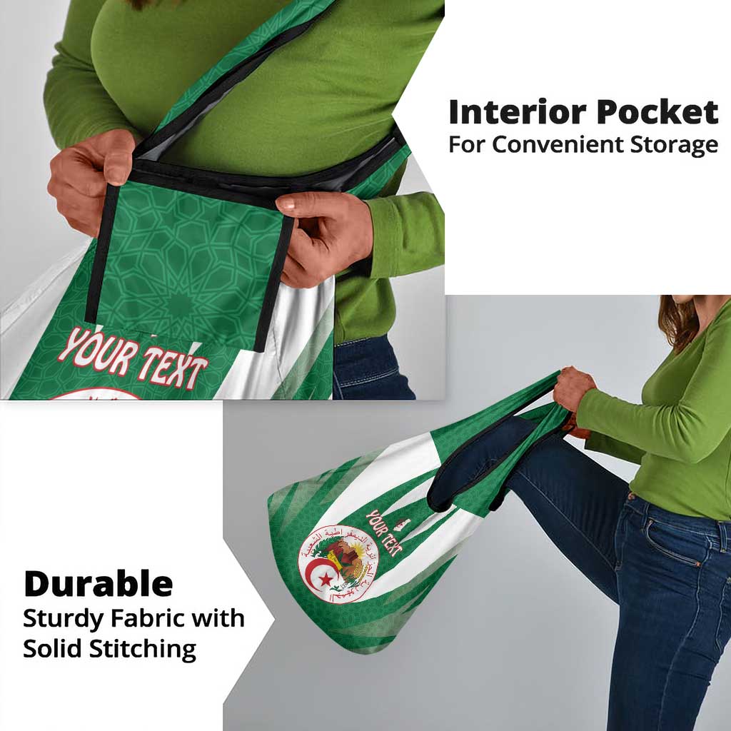 Personalised Afro Algeria Grocery Bag Coat Of Arms With Islamic Pattern