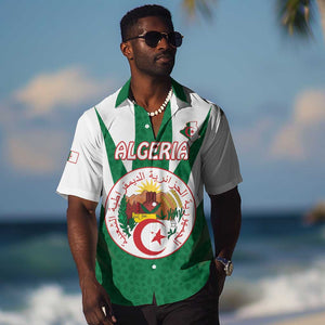 Personalised Afro Algeria Hawaiian Shirt Coat Of Arms With Islamic Pattern
