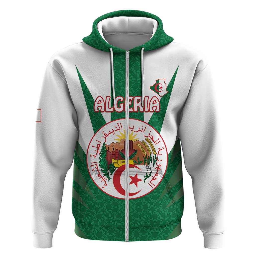 Personalised Afro Algeria Hoodie Coat Of Arms With Islamic Pattern