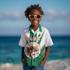 Personalised Afro Algeria Kid Hawaiian Shirt Coat Of Arms With Islamic Pattern