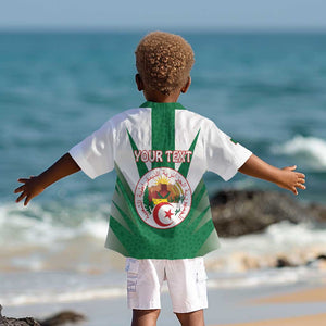 Personalised Afro Algeria Kid Hawaiian Shirt Coat Of Arms With Islamic Pattern