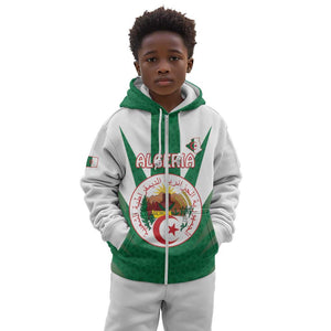 Personalised Afro Algeria Kid Hoodie Coat Of Arms With Islamic Pattern
