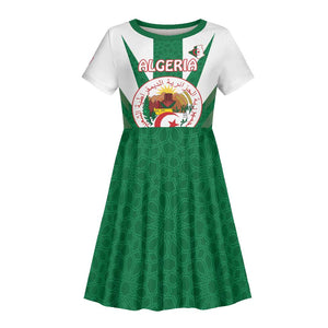 Personalised Afro Algeria Kid Short Sleeve Dress Coat Of Arms With Islamic Pattern