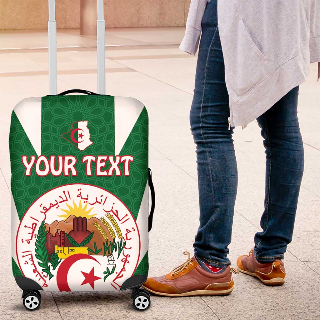 Personalised Afro Algeria Luggage Cover Coat Of Arms With Islamic Pattern
