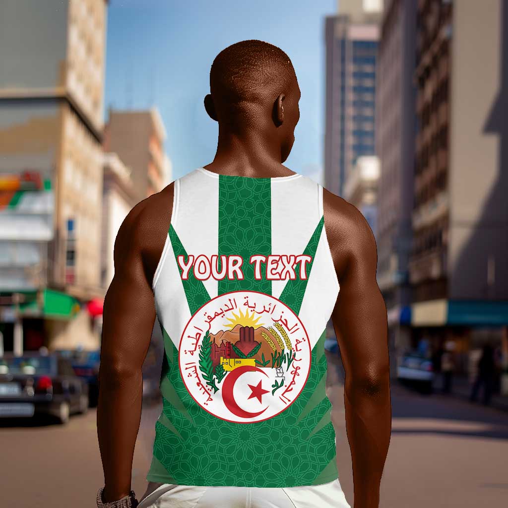 Personalised Afro Algeria Men Tank Top Coat Of Arms With Islamic Pattern