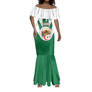 Personalised Afro Algeria Mermaid Dress Coat Of Arms With Islamic Pattern