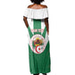 Personalised Afro Algeria Off Shoulder Maxi Dress Coat Of Arms With Islamic Pattern