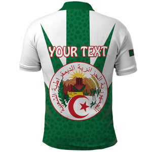 Personalised Afro Algeria Polo Shirt Coat Of Arms With Islamic Pattern