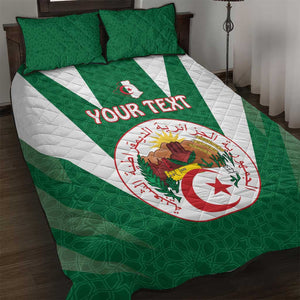 Personalised Afro Algeria Quilt Bed Set Coat Of Arms With Islamic Pattern