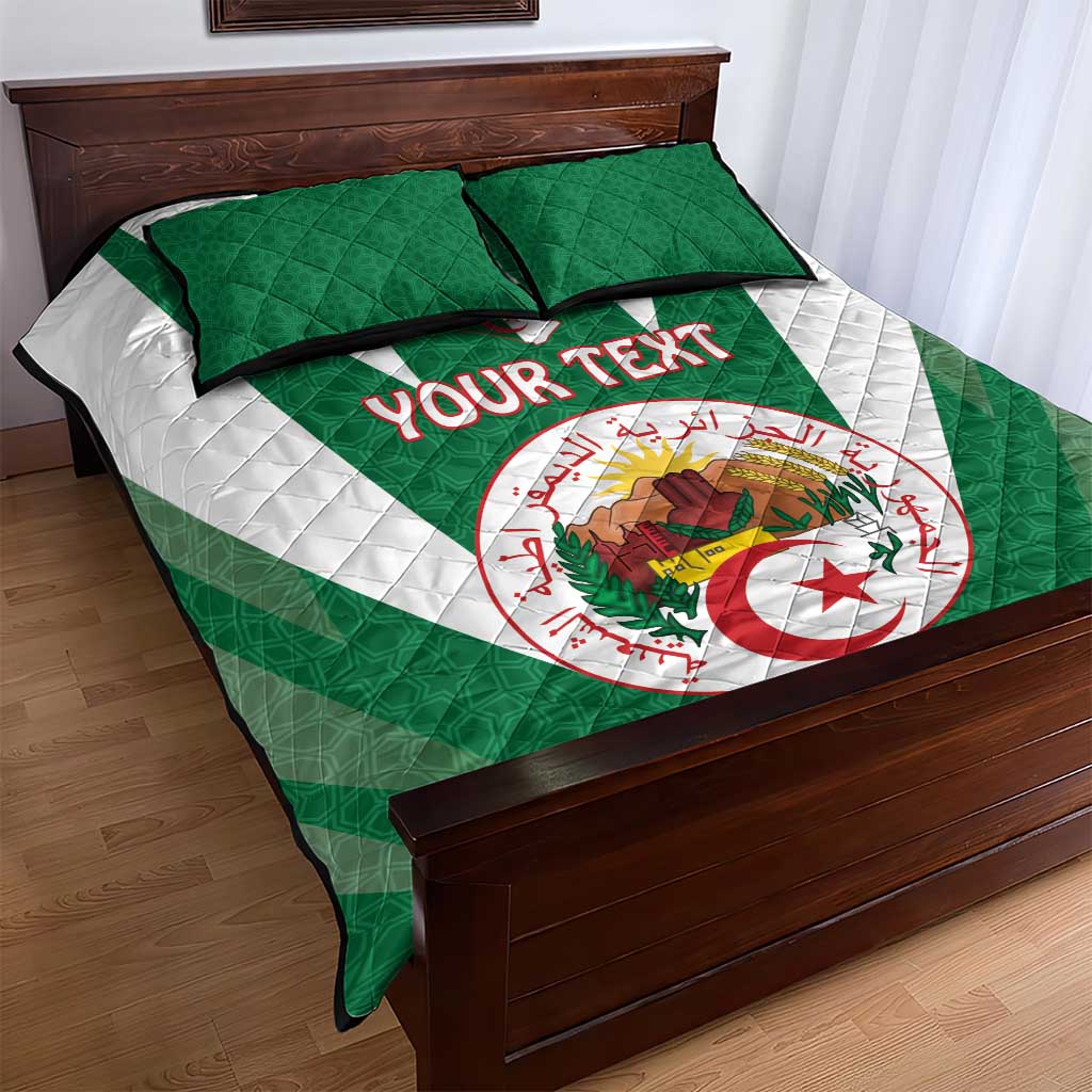 Personalised Afro Algeria Quilt Bed Set Coat Of Arms With Islamic Pattern