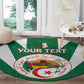 Personalised Afro Algeria Round Carpet Coat Of Arms With Islamic Pattern