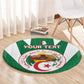 Personalised Afro Algeria Round Carpet Coat Of Arms With Islamic Pattern