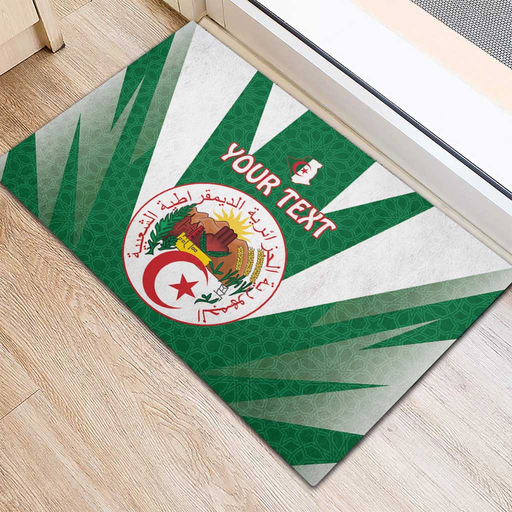 Personalised Afro Algeria Rubber Doormat Coat Of Arms With Islamic Pattern