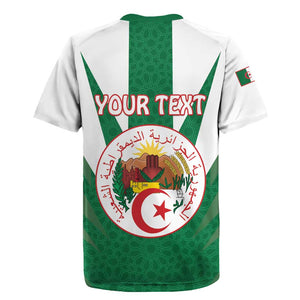 Personalised Afro Algeria Rugby Jersey Coat Of Arms With Islamic Pattern