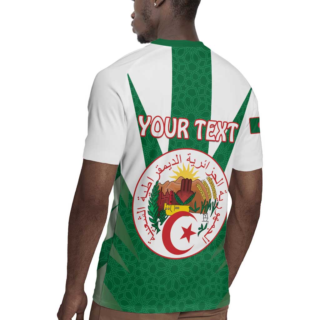 Personalised Afro Algeria Rugby Jersey Coat Of Arms With Islamic Pattern