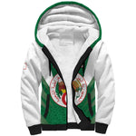 Personalised Afro Algeria Sherpa Hoodie Coat Of Arms With Islamic Pattern