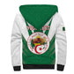 Personalised Afro Algeria Sherpa Hoodie Coat Of Arms With Islamic Pattern