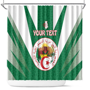 Personalised Afro Algeria Shower Curtain Coat Of Arms With Islamic Pattern