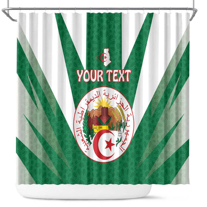 Personalised Afro Algeria Shower Curtain Coat Of Arms With Islamic Pattern