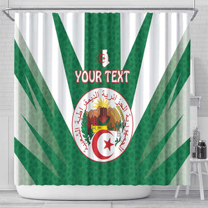 Personalised Afro Algeria Shower Curtain Coat Of Arms With Islamic Pattern