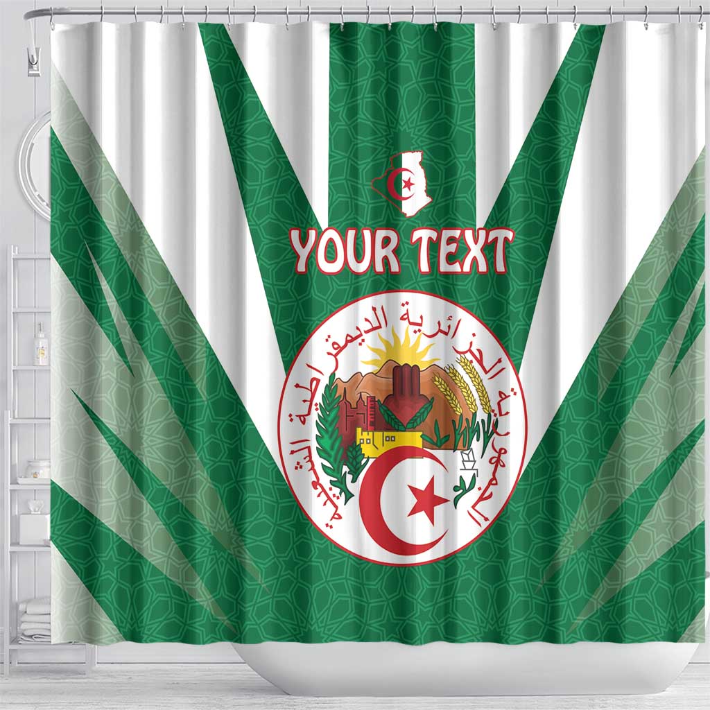 Personalised Afro Algeria Shower Curtain Coat Of Arms With Islamic Pattern