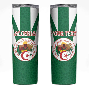 Personalised Afro Algeria Skinny Tumbler Coat Of Arms With Islamic Pattern