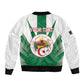 Personalised Afro Algeria Sleeve Zip Bomber Jacket Coat Of Arms With Islamic Pattern
