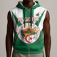 Personalised Afro Algeria Sleeveless Zip Hoodie Coat Of Arms With Islamic Pattern - African Pride